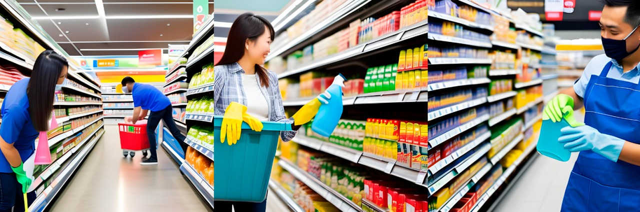 Empleo de limpieza en supermercados en Estados Unidos